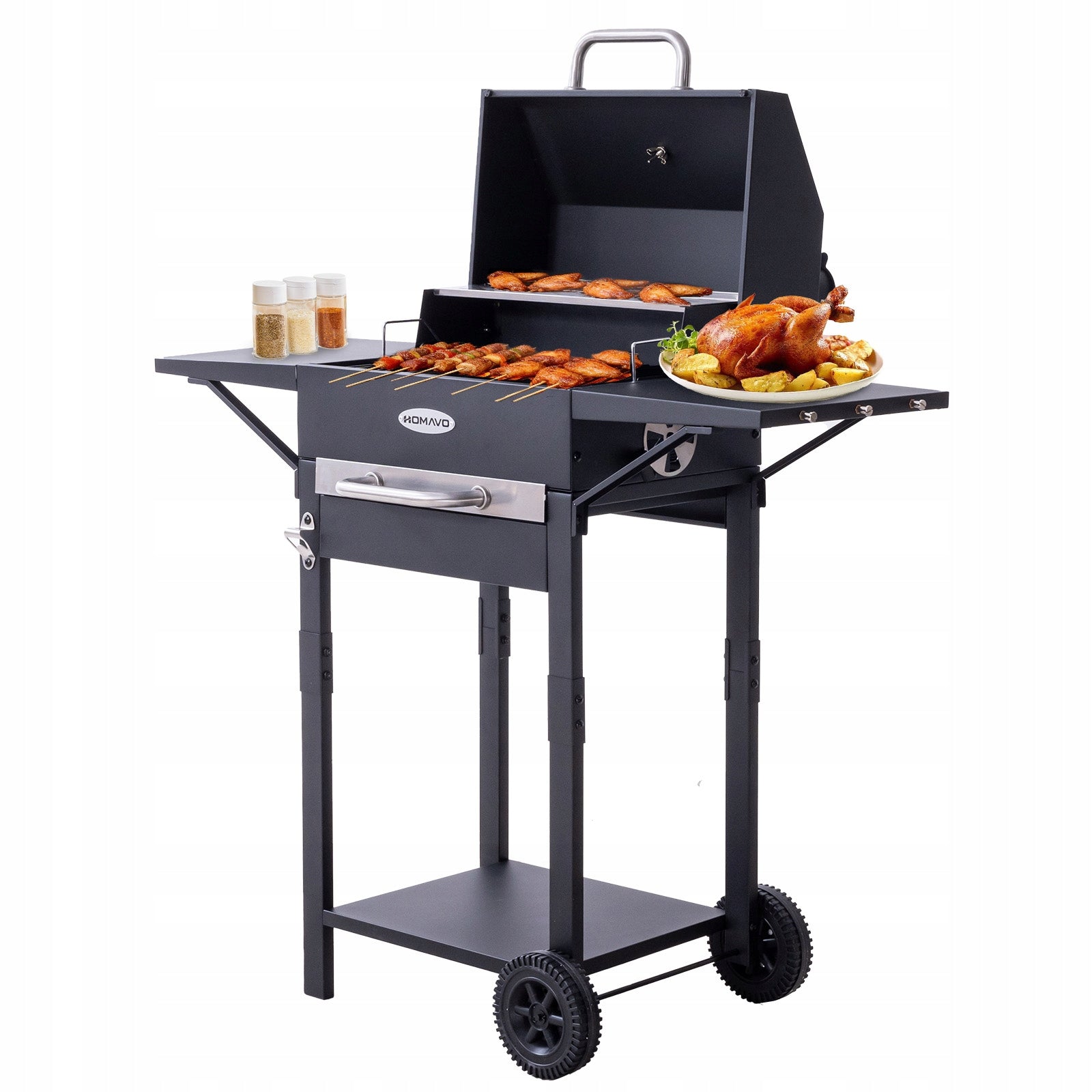 GRILL WĘGLOWY OGRODOWY POWIERZCHNIA GRILLOWANIA: 45×32CM