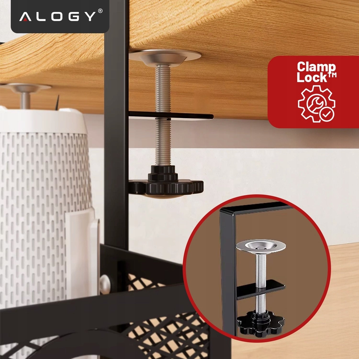 GRILLE CABLE ORGANIZER FOR CABLES UNDER THE TABLETOP DESK TROUGH SHELF BASKET Model Organizer kabli pod biurko CableHook