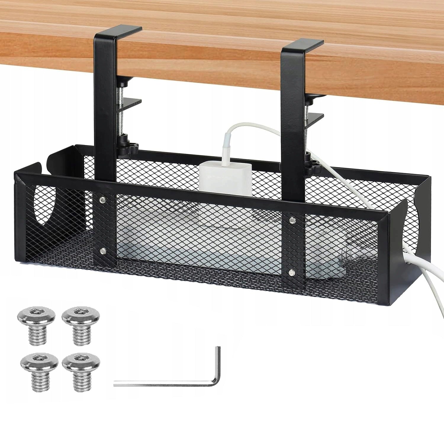 GRILLE CABLE ORGANIZER FOR DESK MESH NON-INVASIVE BASKET Packaging status original