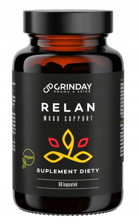 GRINDAY - RELAN | STRESS | CONCENTRATION | ENERGY | CALMING | 60 kaps.