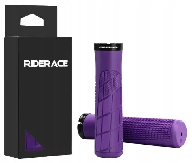 GRIPS RUBBER BICYCLE GRIPS WITH FIXING RING PURPLE