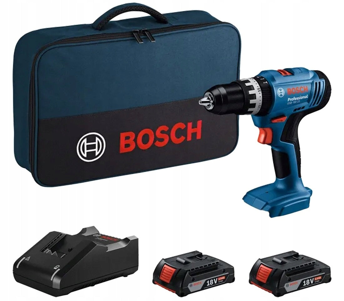 GSB 18V-25 Cordless Impact Driver, 2x2,0Ah BOSCH Set Additional information extra battery included backlit torque adjustment impact transportation box included