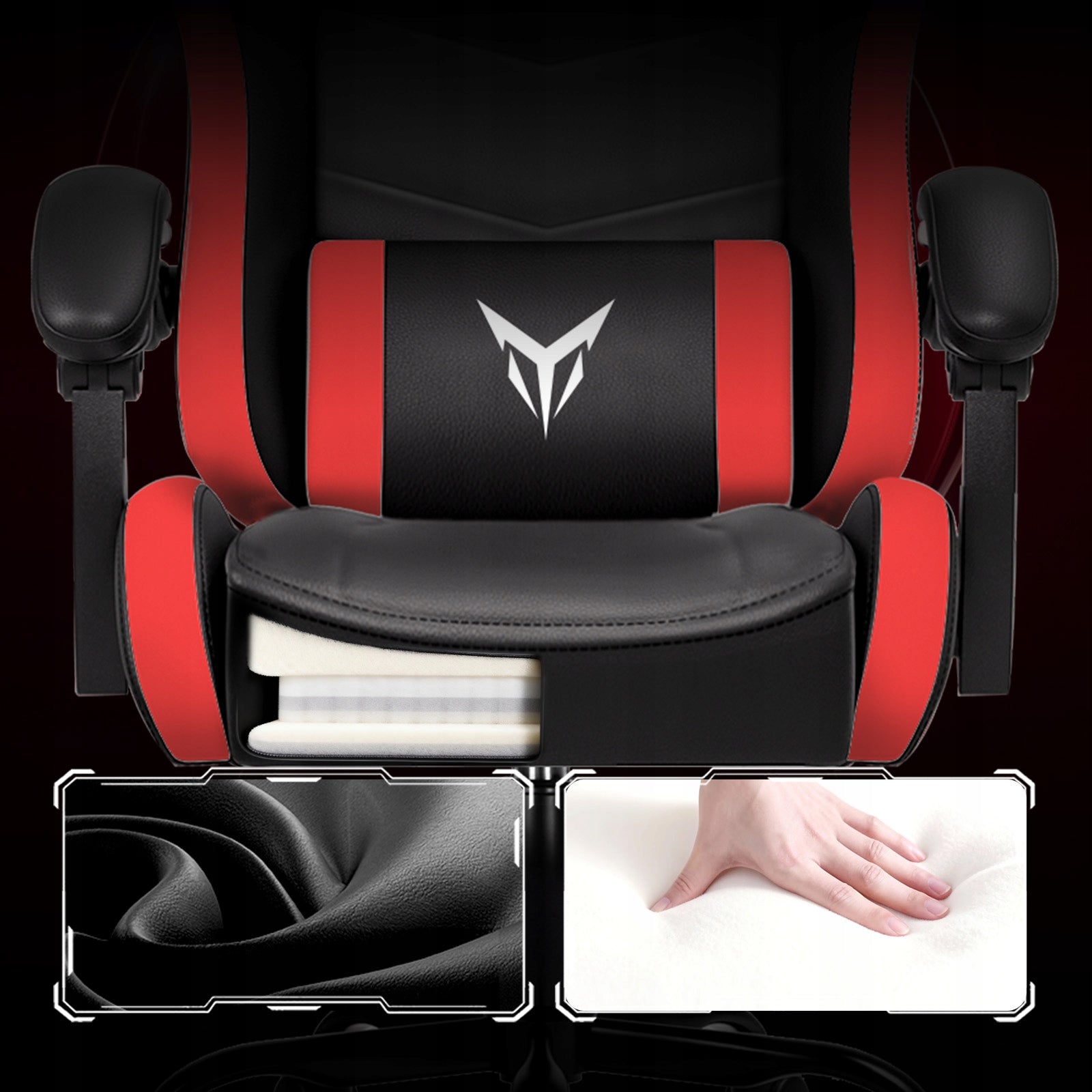 GTPLAYER Fotel Gamingowy, Ergonomiczny Fotel Biurowy, Czerwony Packaging status original