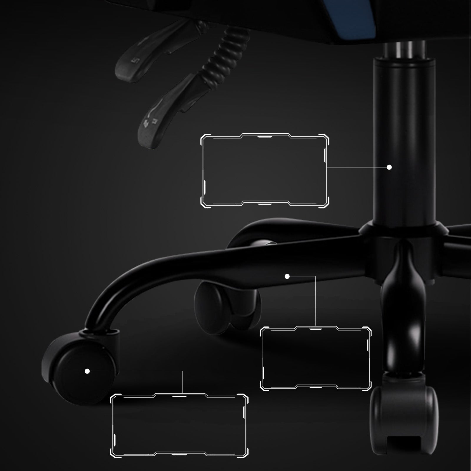 GTPLAYER Fotel Gamingowy, Ergonomiczny Fotel Biurowy, Niebieski Furniture height 135 cm