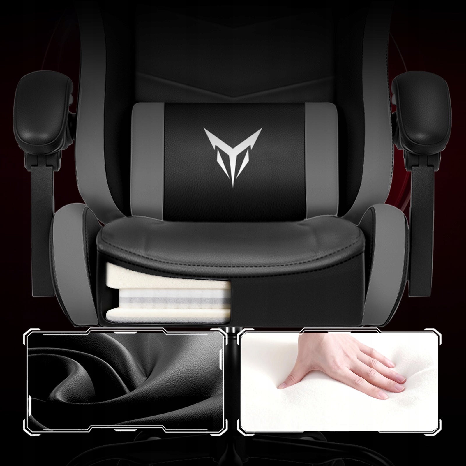 GTPLAYER Fotel Gamingowy, Ergonomiczny Fotel Biurowy, Szary Brand no brand