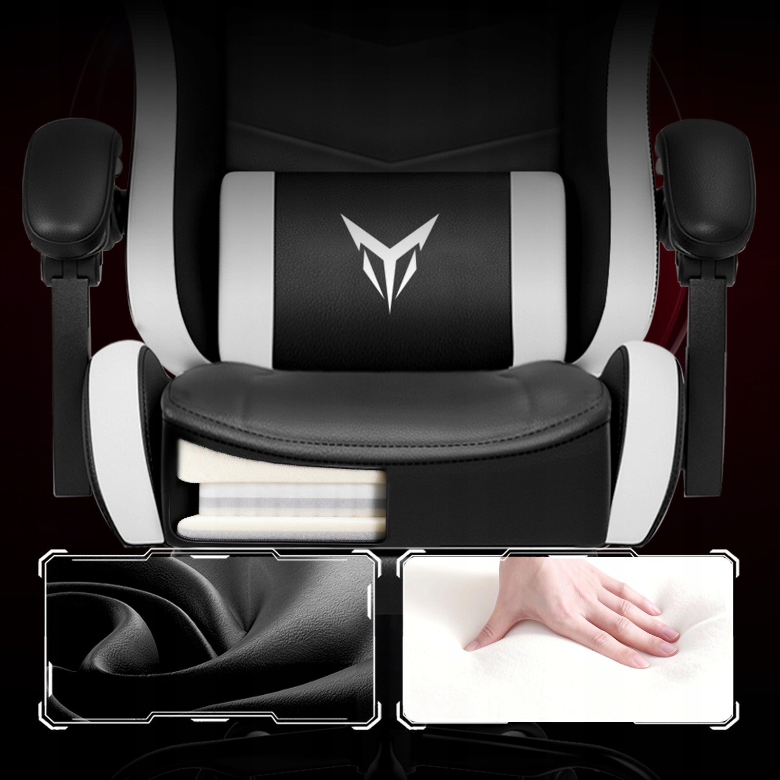GTPLAYER Fotel Gamingowy z Podnóżkiem, Ergonomiczny Fotel Biurowy Biały Packaging status original