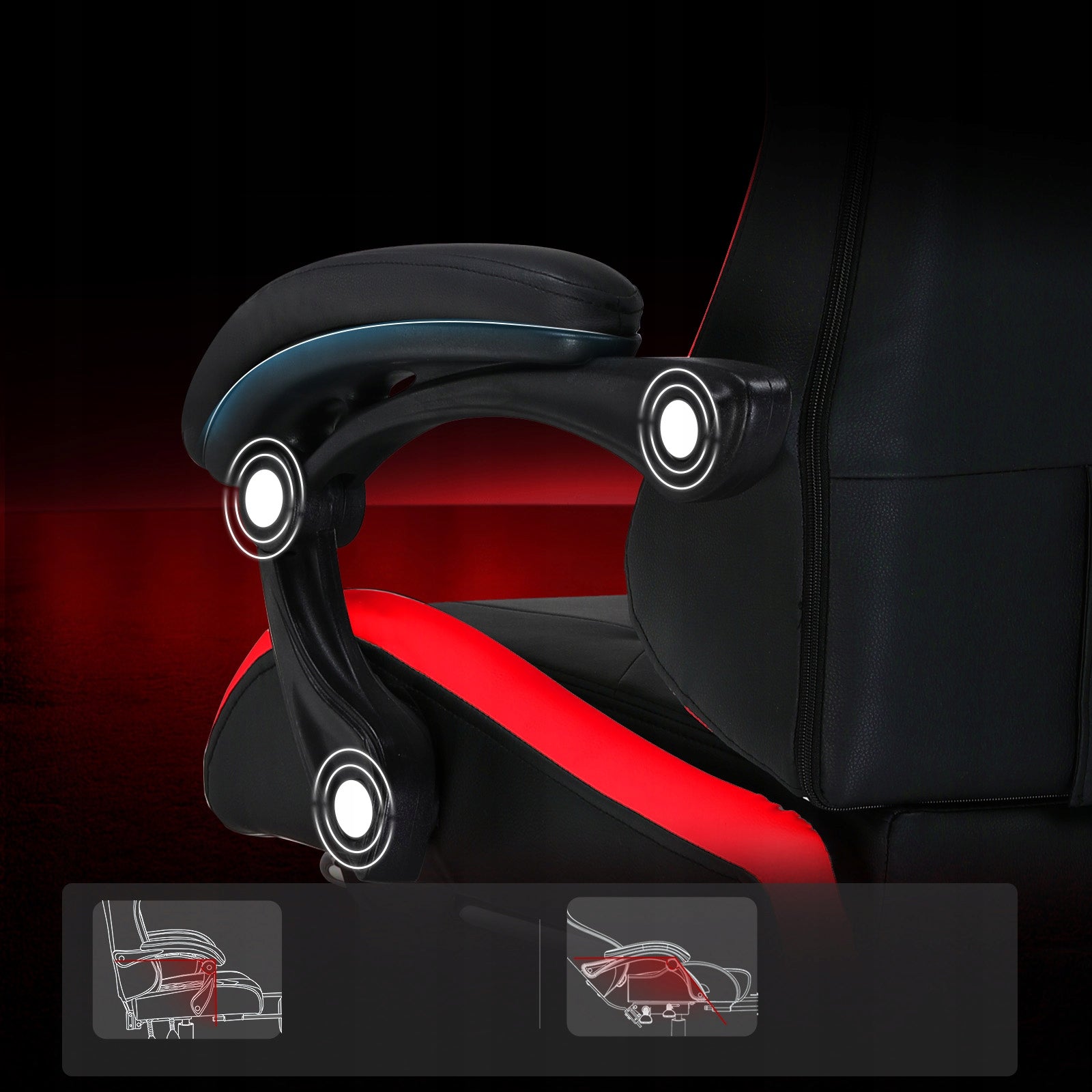 GTPLAYER Fotel Gamingowy z Podnóżkiem, Ergonomiczny Fotel Biurowy Czerwony Manufacturer code XGC02-RED