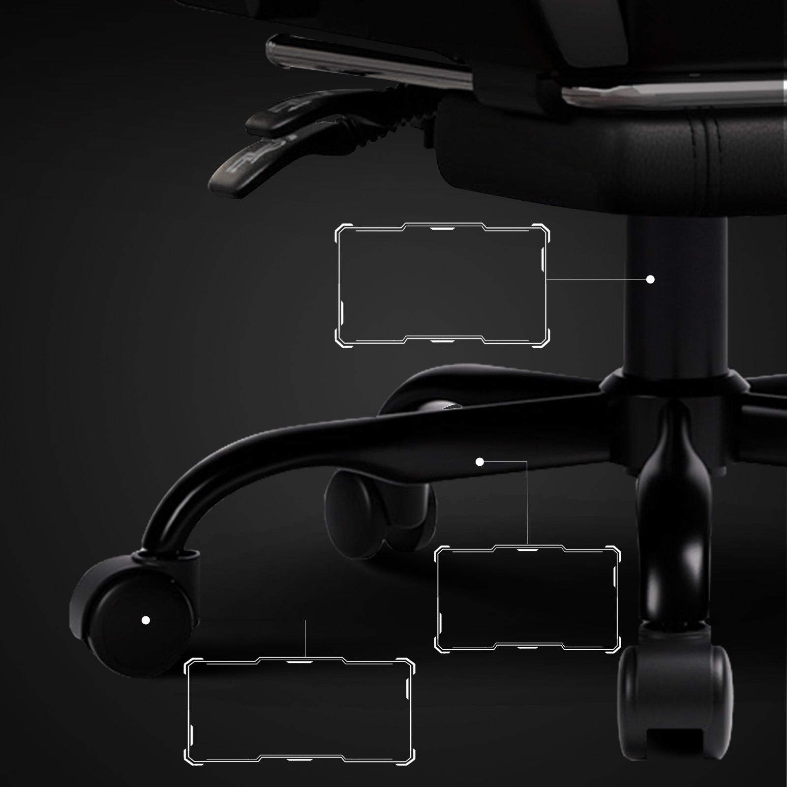 GTPLAYER Fotel Gamingowy z Podnóżkiem, Ergonomiczny Fotel Biurowy Szary Furniture height 135 cm