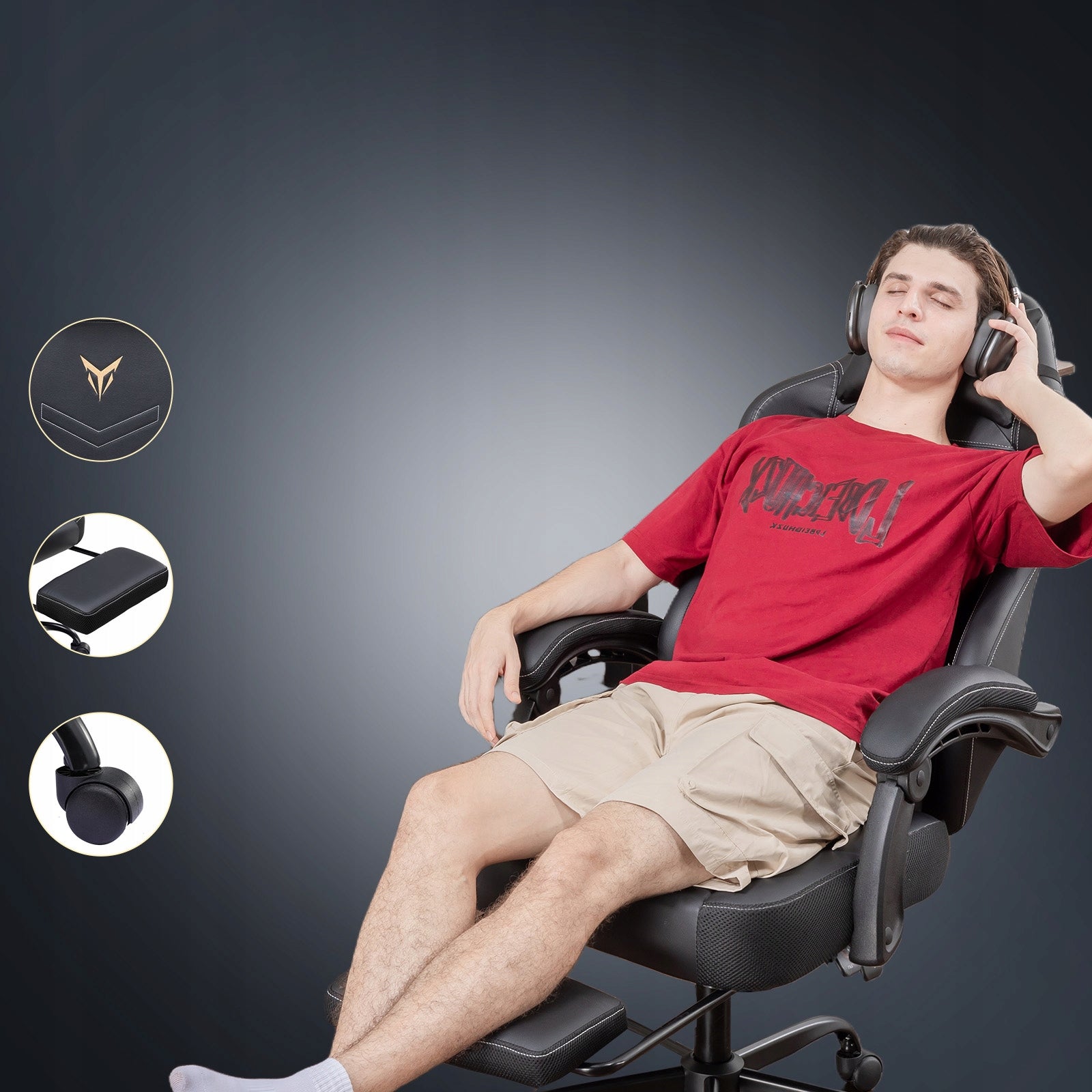 GTPLAYER Fotel gamingowy, ergonomiczny fotel dla gracza z podnóżkiem EAN (GTIN) 4255764510357