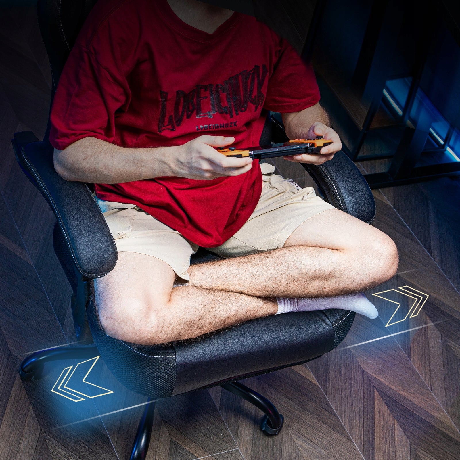 GTPLAYER Fotel gamingowy, ergonomiczny fotel dla gracza z podnóżkiem Furniture height 133 cm
