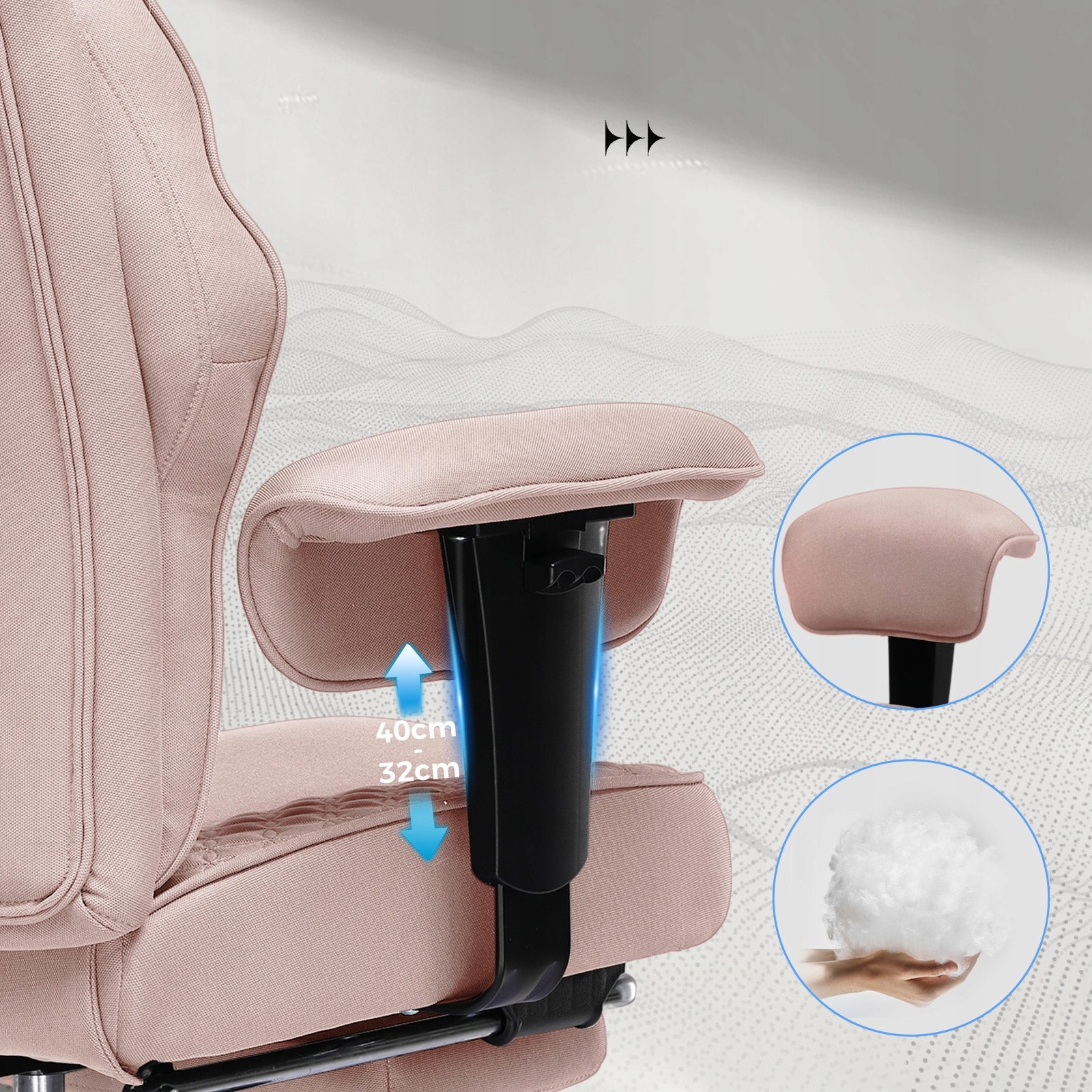 GTPLAYER Gaming KRZESŁO Ergonomiczne - Szerokie Biurowe z podnóżkiem Brand GTPLAYER