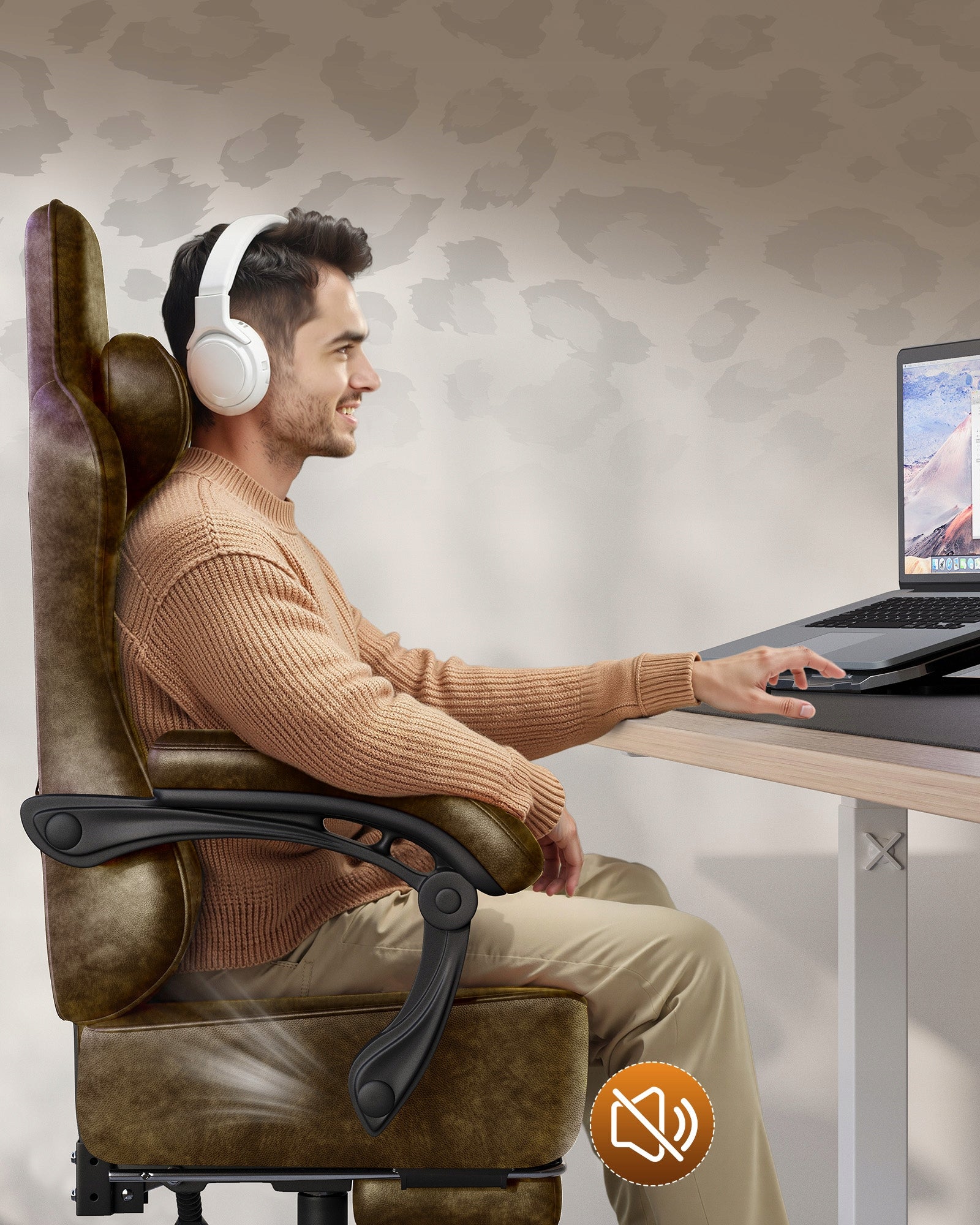 GTPLAYER Krzesło gamingowe, ergonomiczne krzesło biurowe Model Poduszka lędźwiowa, zagłówek, grube siedzisko