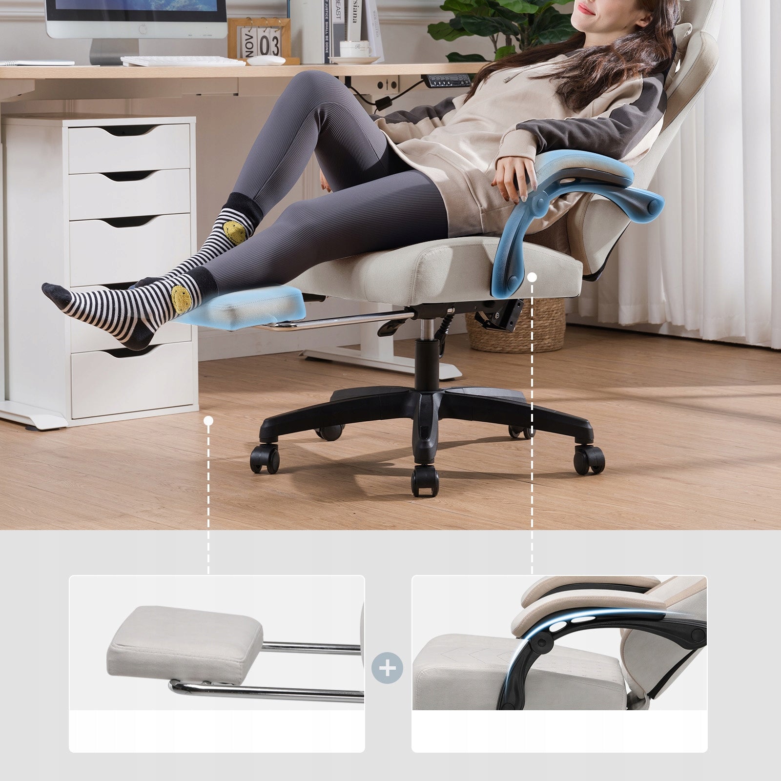 GTPLAYER fotel gamingowy krzesło do gier Krzesło powierzchnią z tkaniny Furniture height 135 cm