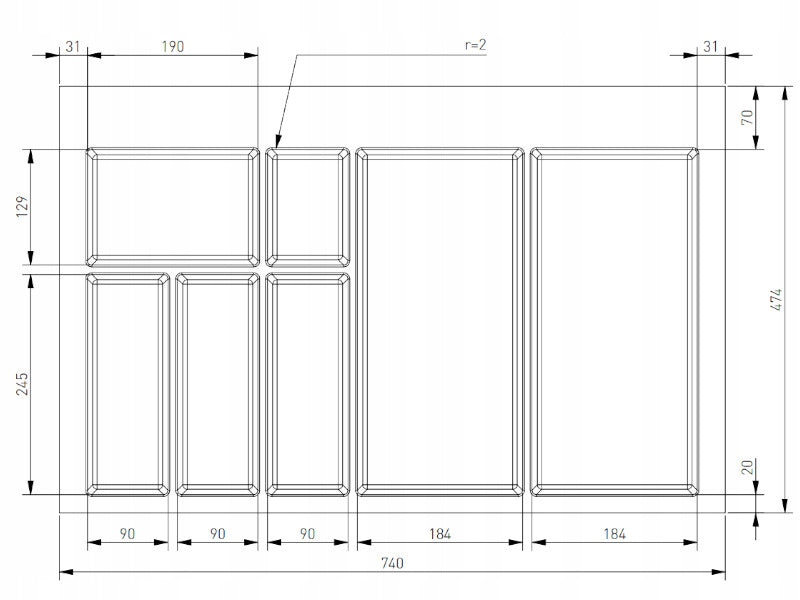 GTV cutlery organizer insert for drawer 80 white axispace 740x474 Brand GTV