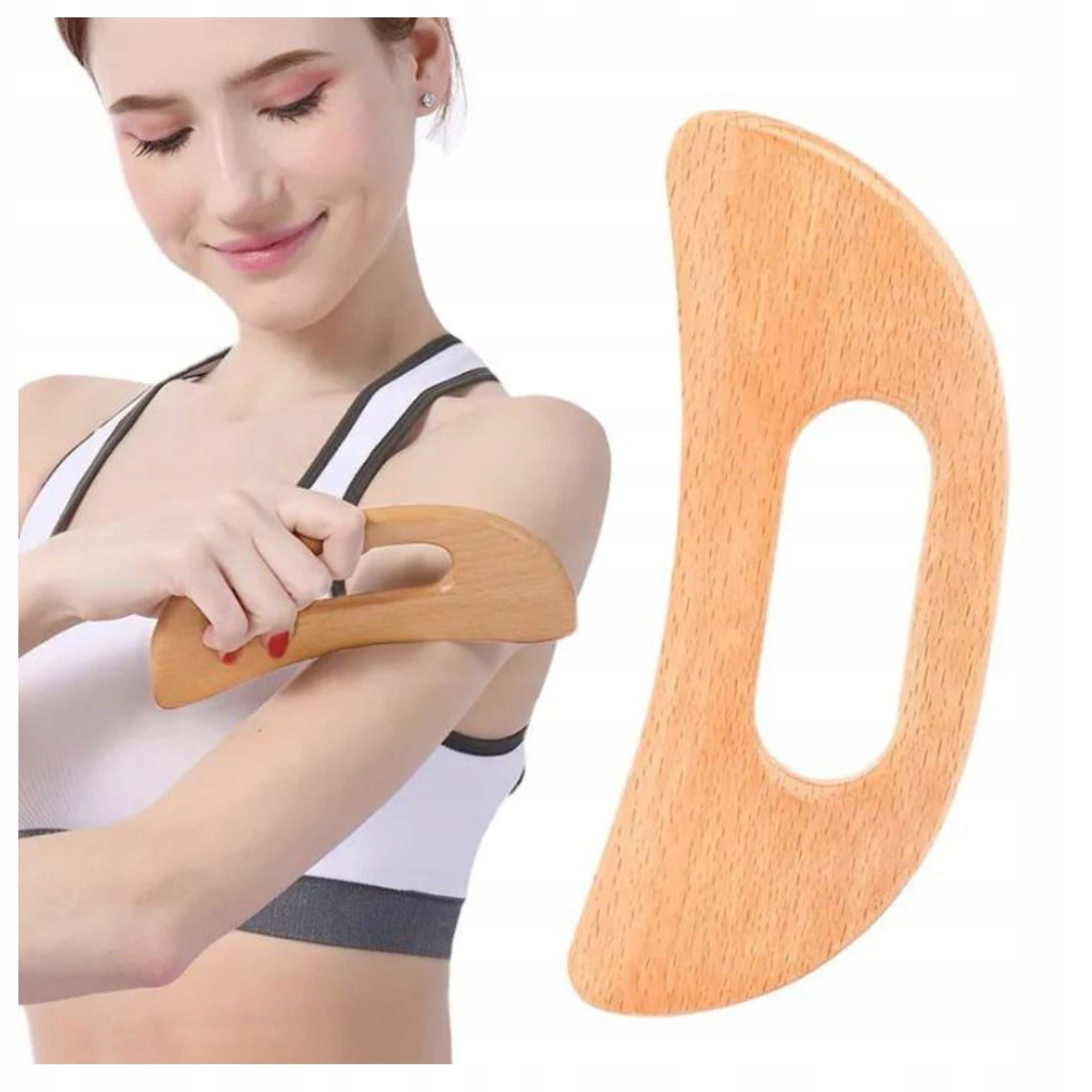 GUA SHA Massager Wooden Anti-Cellulite Lymphatic Drainage For Body Manufacturer code Masażer Naturalny Gua Sha