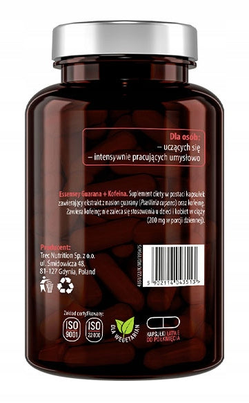 GUARANA 228MG + CAFFEINE 200MG STRONG EXTRACT 90 DAYS CERTIFIED PLANT Packaging status original
