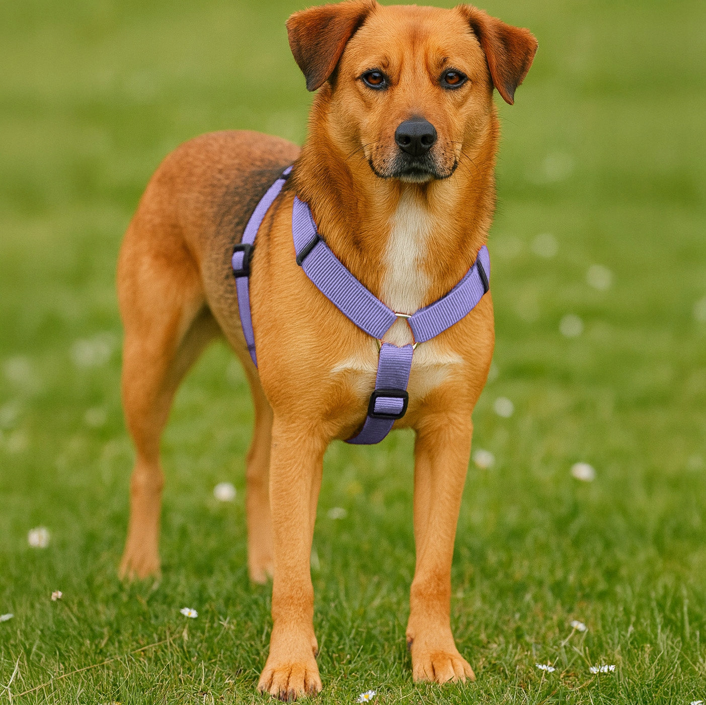 GUARD HARNESS FOR DOG ADJUSTABLE PRESSURE-FREE COMFORTABLE STRONG WEBBING ros. M Color purple