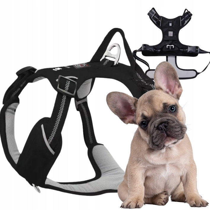 GUARD HARNESS for dog ADVENTURE strong adjustable comfortable PREMIUM BLACK S
