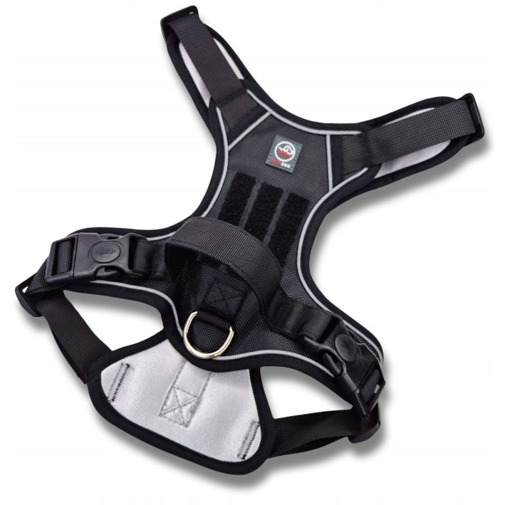 GUARD PRESSURE-FREE HARNESS for dogs BOSTON, reflective S BLACK Brand Lalazoo