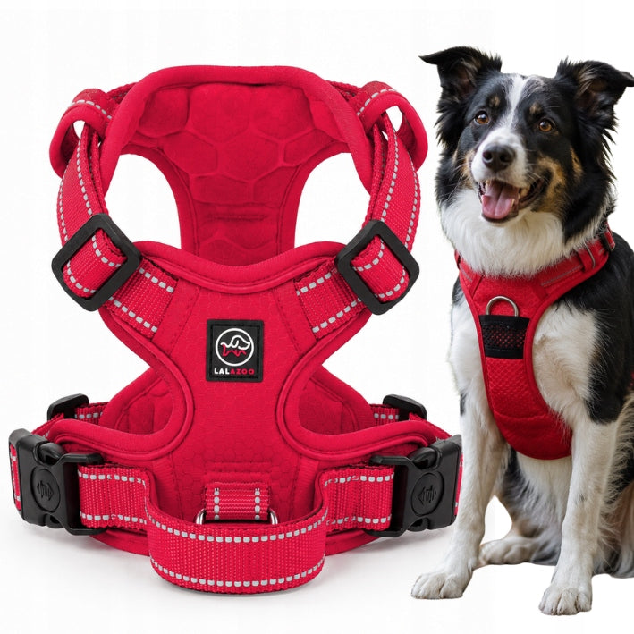 GUARD dog walking harness pressure-free comfortable COMO red M
