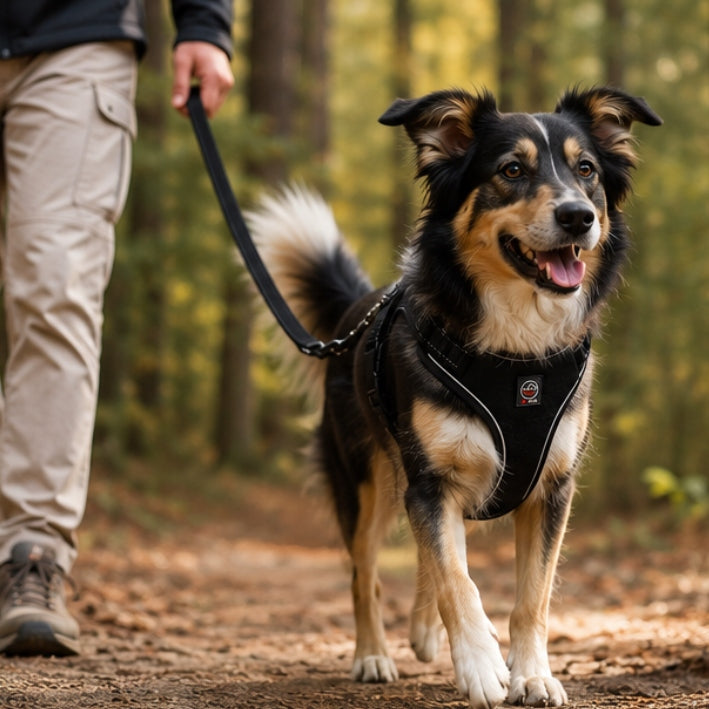 GUARD pressure-free dog harness lightweight comfortable SOLID black M Type adjustable