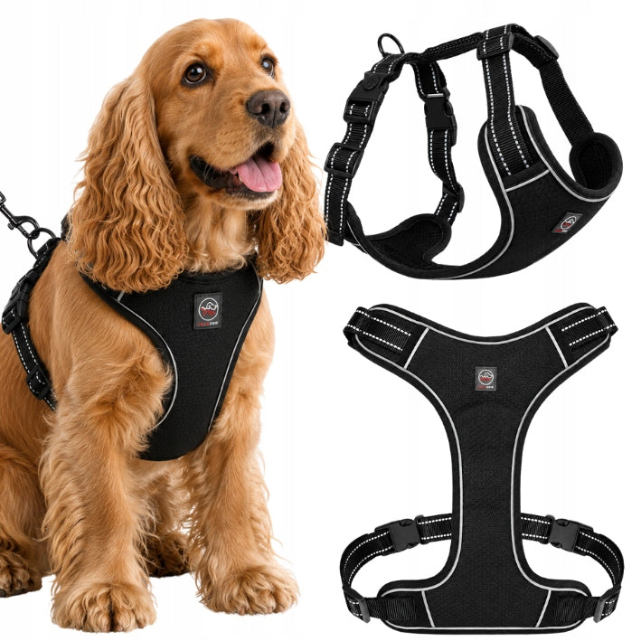 GUARD pressure-free dog harness lightweight comfortable SOLID black M