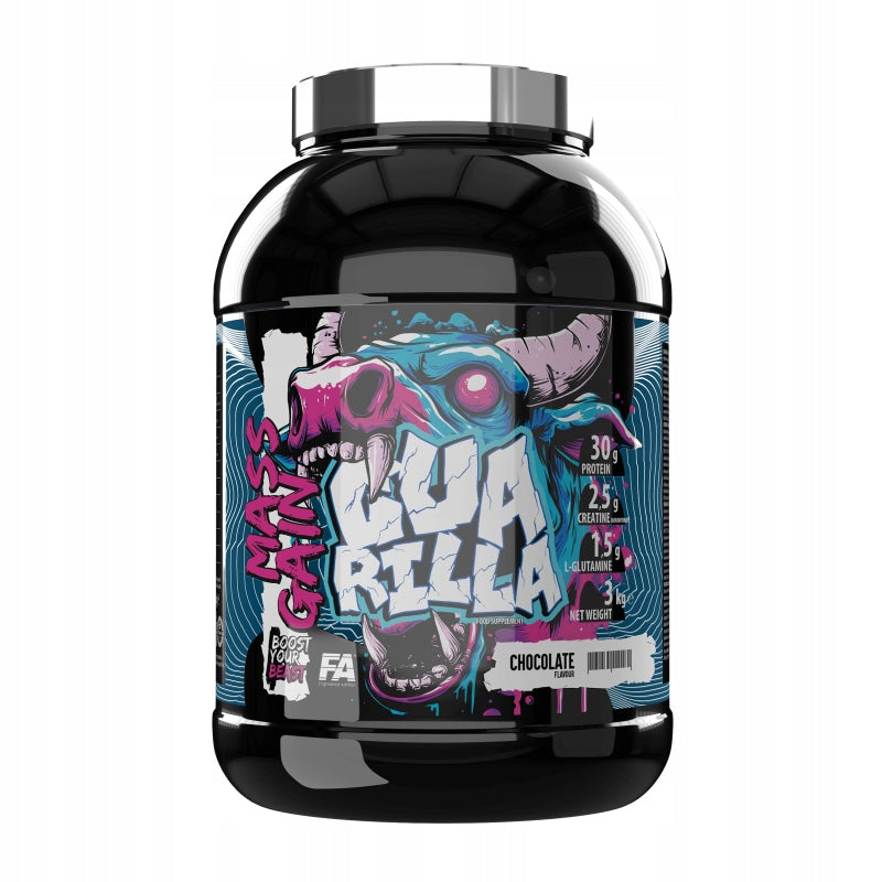 GUARILLA Mass Gain 3kg Gainer Fitness Authority Gainer Strawberry