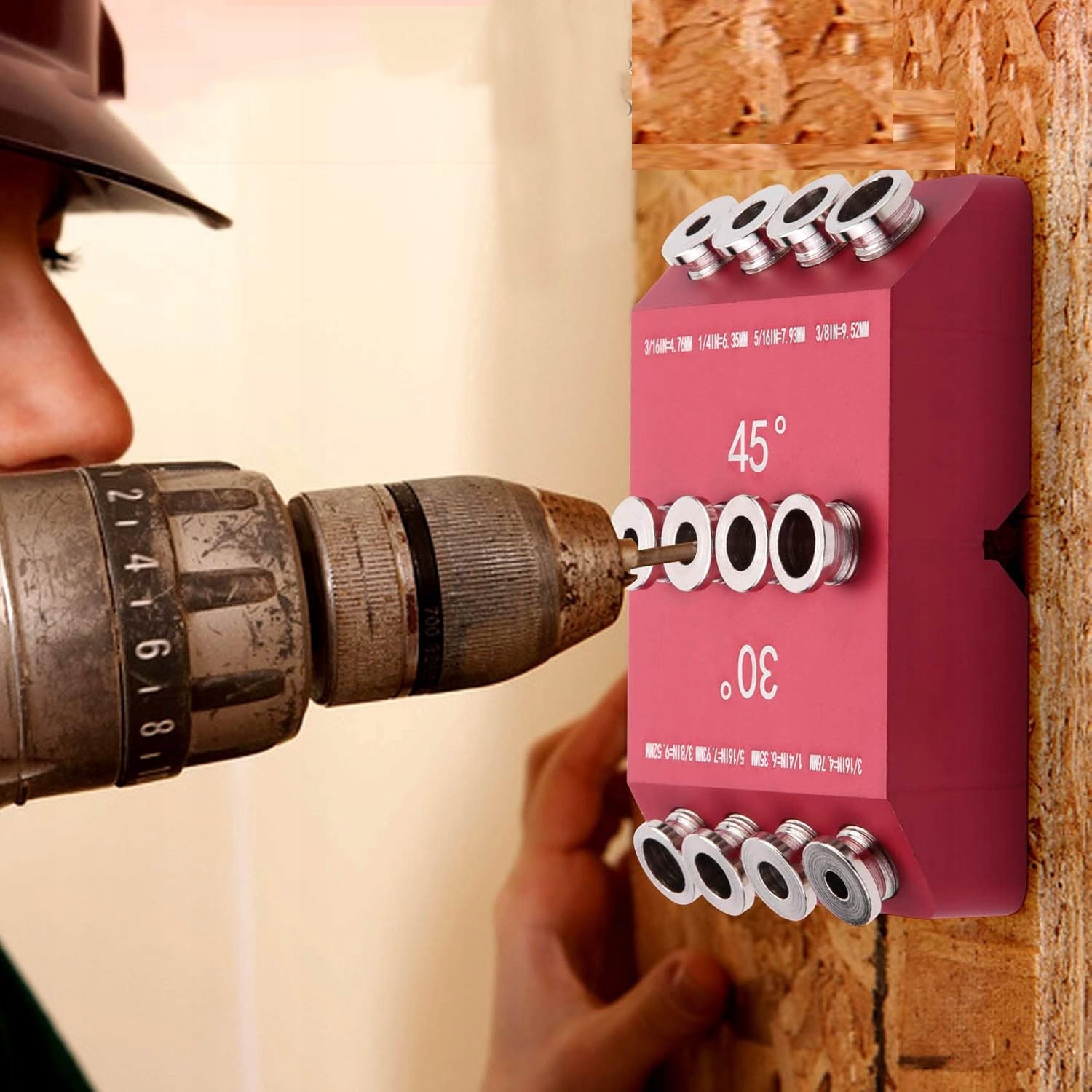 GUIDE FOR DRILLING AT AN ANGLE OF 30 45 90 DEGREES STRAIGHT DRILLING TEMPLATE Brand no brand