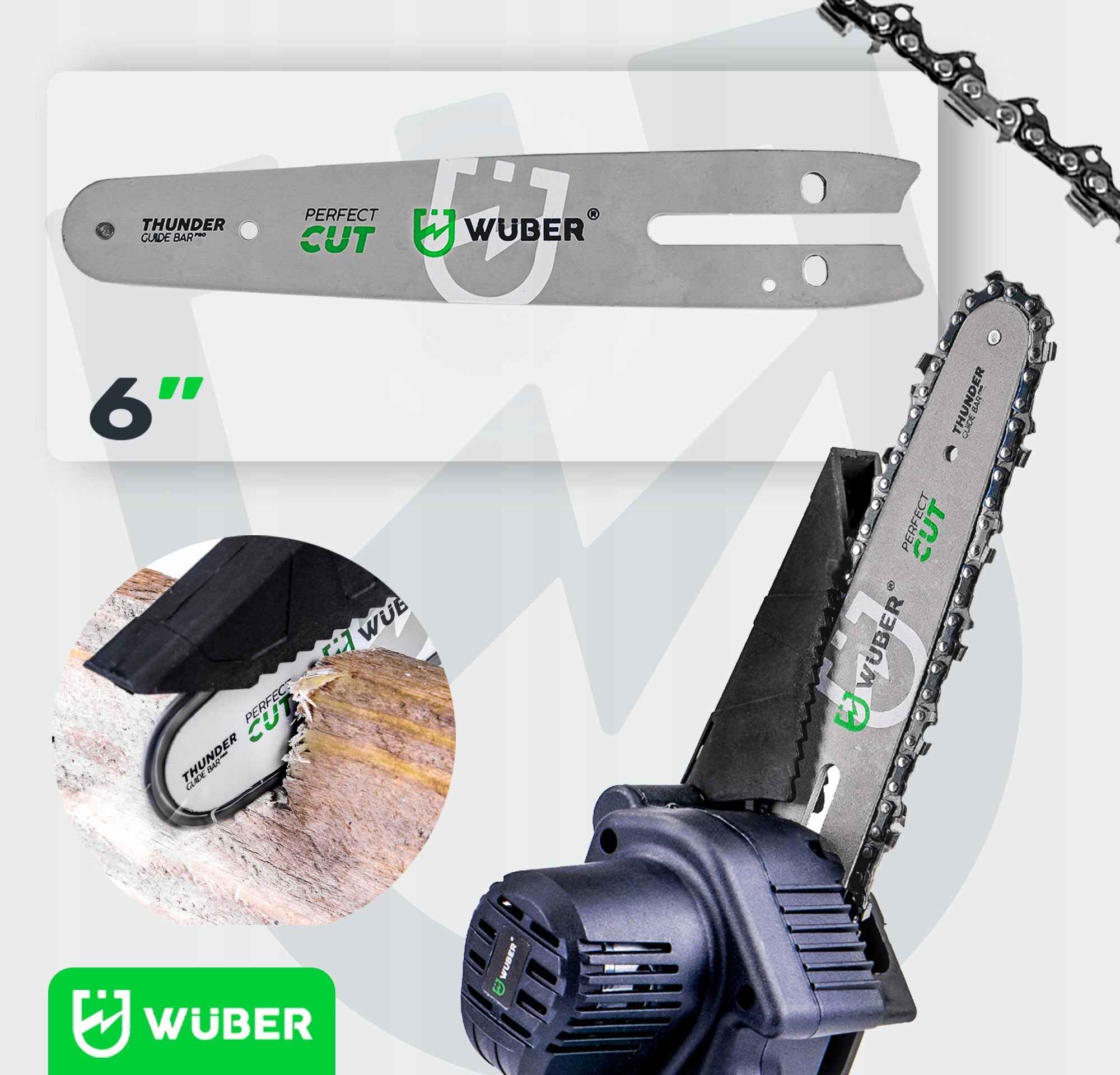 GUIDE FOR MINI CHAINSAWS MINI CHAINSAW WUBER 6" Manufacturer code W37006 PROWADNICA DO MINI PILARKI WUBER