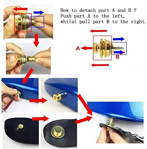 GUITAR STRAP LOCK METAL CRUMBED GUITAR SAFETY 4 PACK Manufacturer code Bez marki
