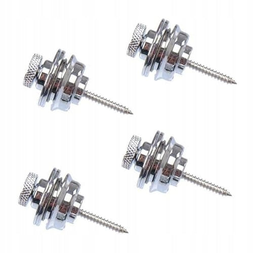 GUITAR STRAP LOCK METAL CRUMBED GUITAR SAFETY 4 PACK