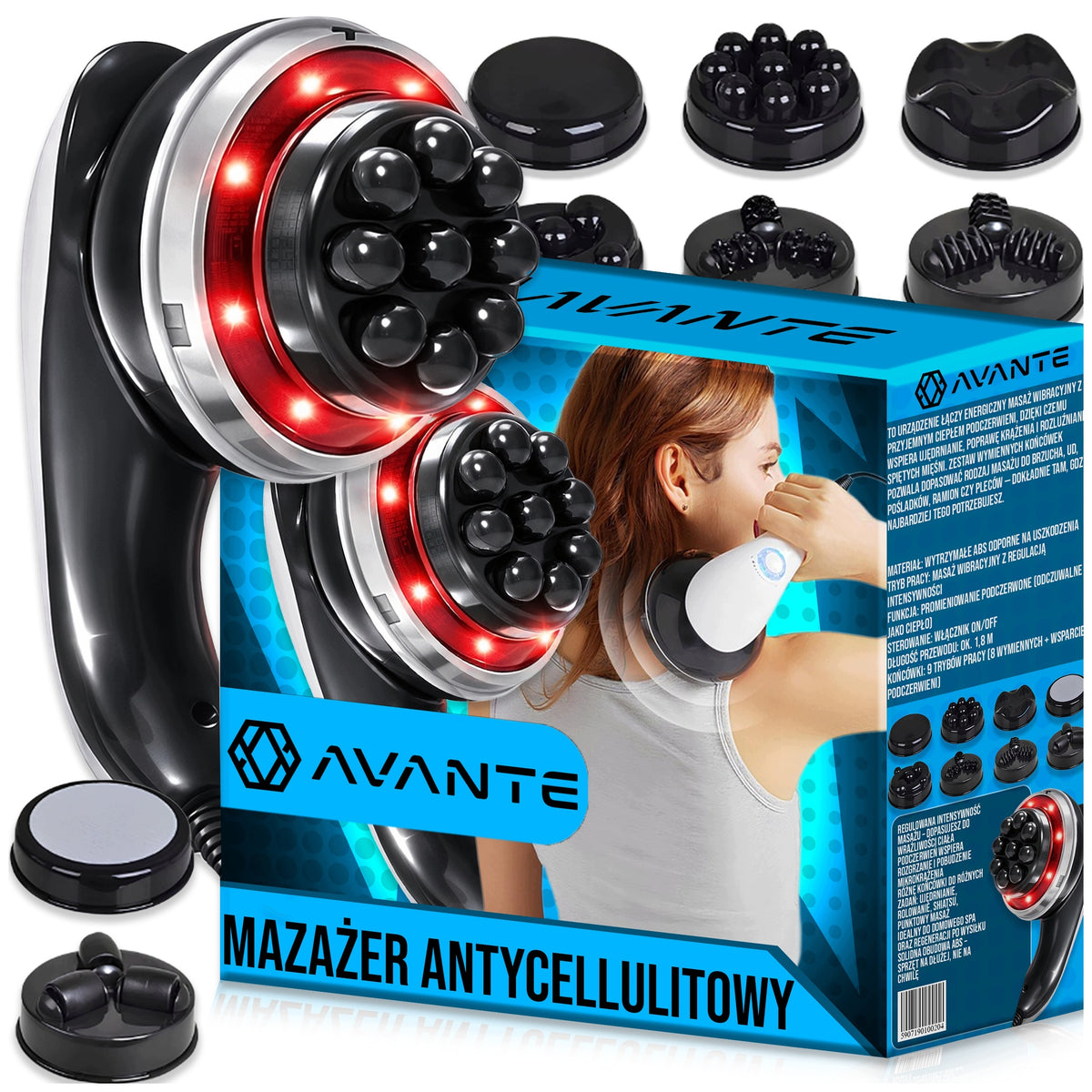 GUN BODY SHAPING MASSAGER WITH INFRARED ANTI-CELLULITE 9in1