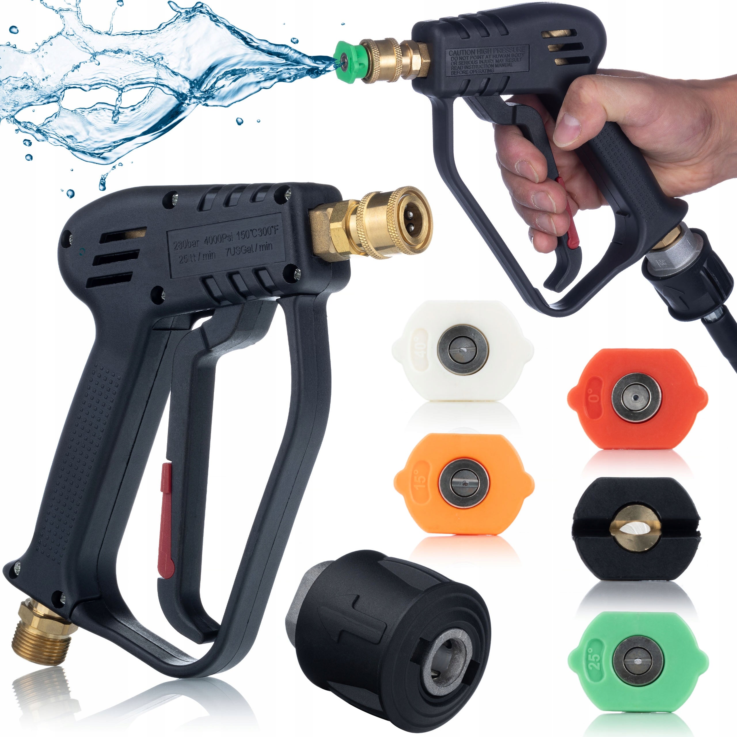 GUN FOR PRESSURE WASHER KARCHER K2 K3 K4 K5 K6 K7 M22 CLICK 5 NOZZLES