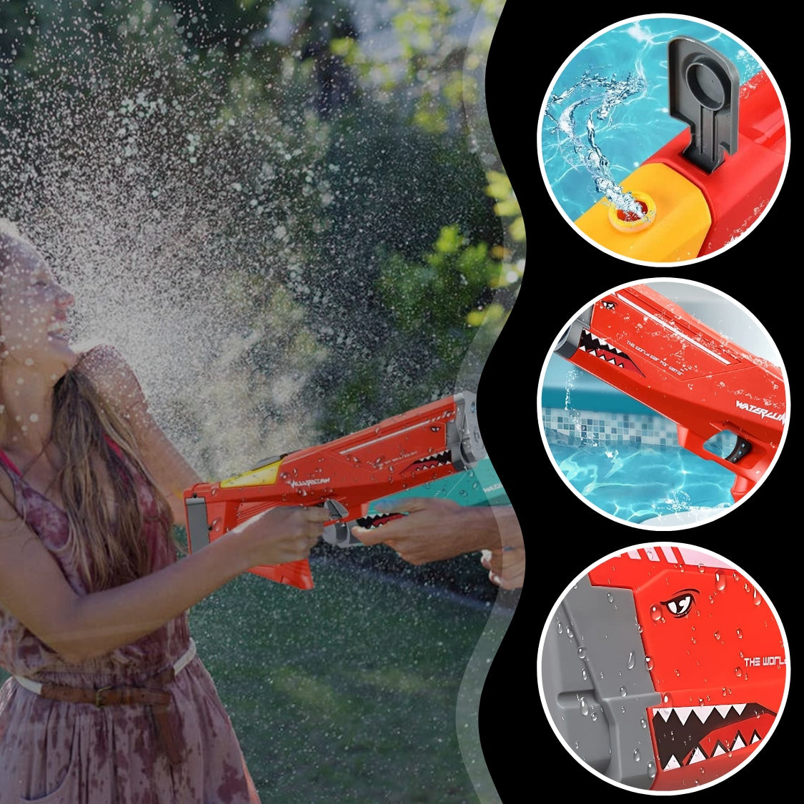 GUN WATER RIFLE LARGE WATER CANNON FOR CHILDREN ELECTRIC LARGE Product width 18 cm
