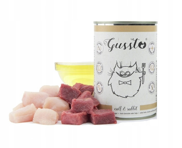 GUSSTO - Calf & Rabbit - Veal and Rabbit 400g - WET CAT FOOD