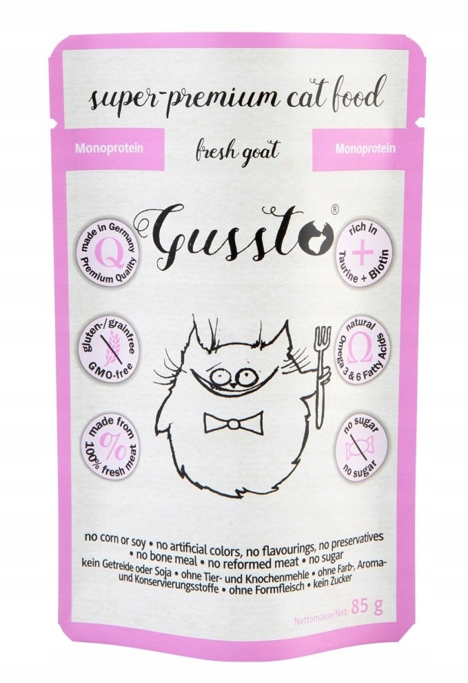 GUSSTO FRESH GOAT 85g Wet cat food TASTY GRAIN-FREE without sugar