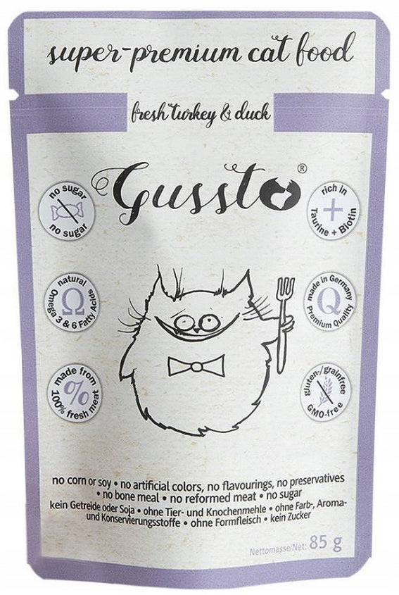 GUSSTO TURKEY DUCK 85g Wet Cat Food Tasty GRAIN-FREE Manufacturer code 4250231537639