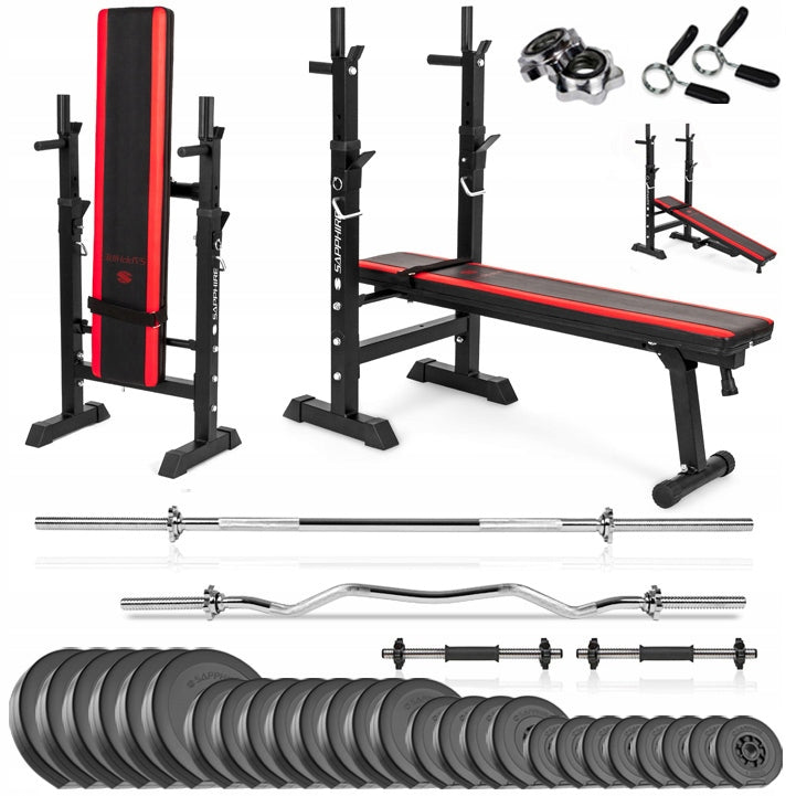 GYM SAPPHIRE 152kg BODYBUILDING SET BENCH RIDGES LOAD dumbbells