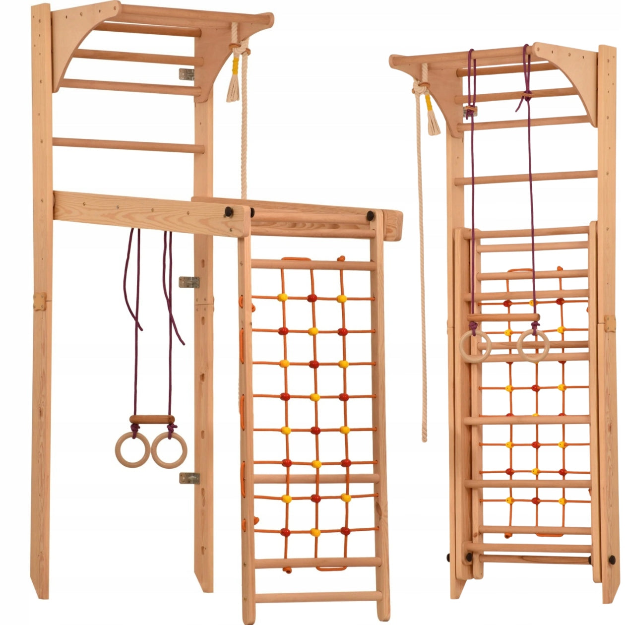 GYMNASTIC LADDER TRAINING FOLDING ADJUSTABLE OBSTACLE COURSE BAR Dominant material wood