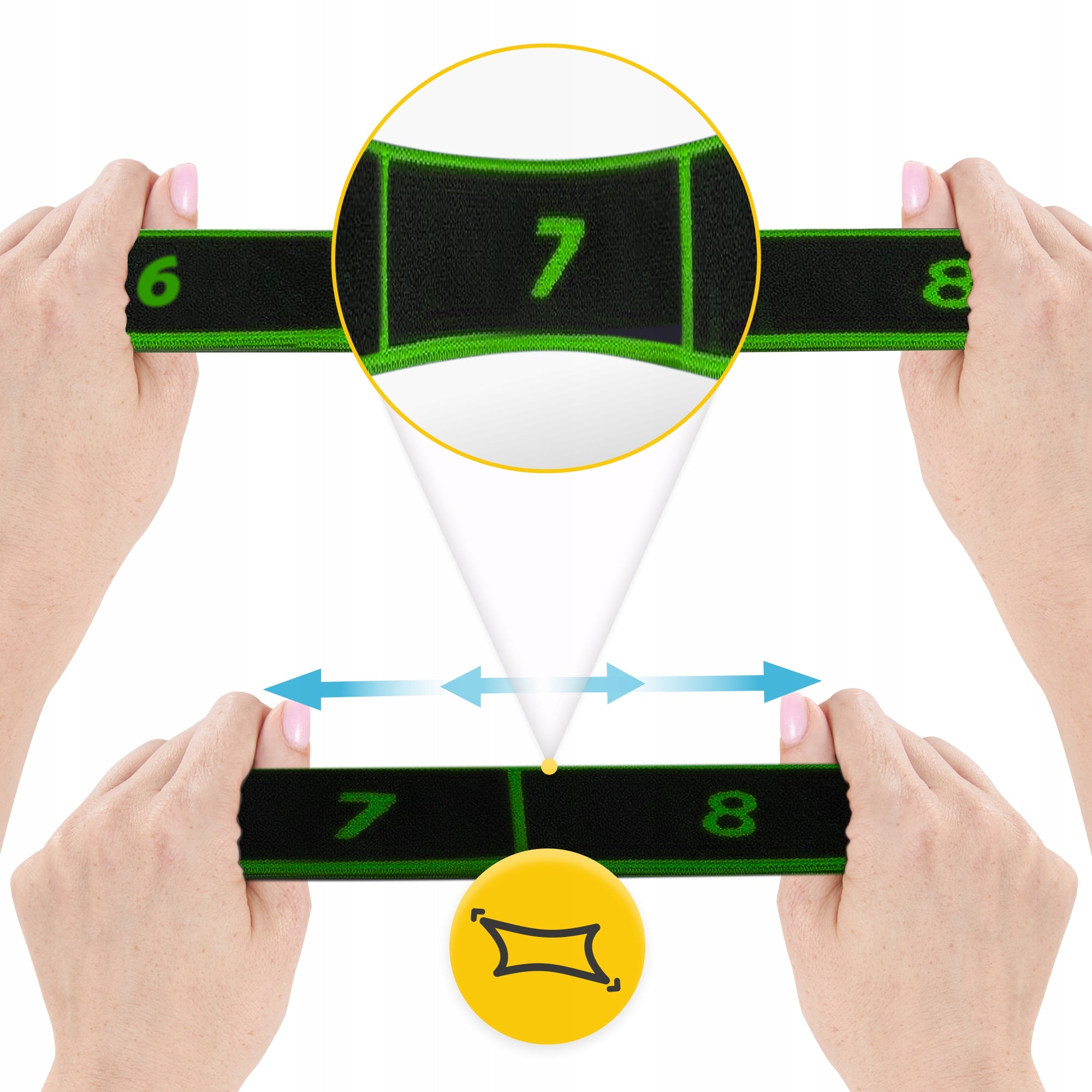 GYMNASTIC TAPE RUBBER FOR STRETCHING REHABILITATION 8 PARTS Color green