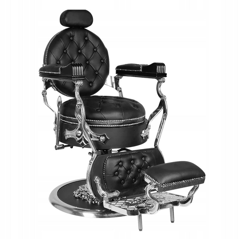 Professioneller Friseurstuhl Gabbiano Cesare, schwarz/silber