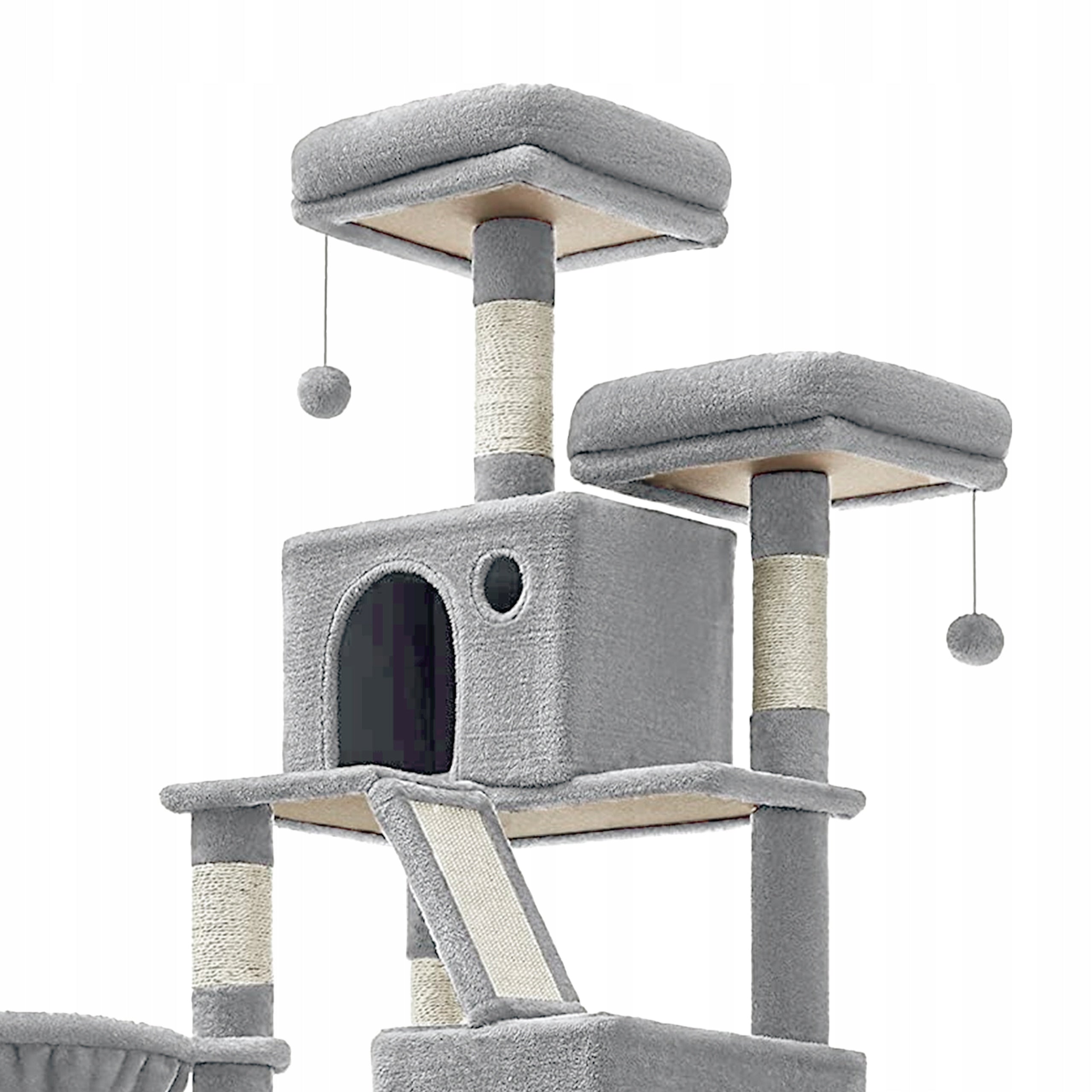 Gaczoo Cat scratcher high tower bed 60 x 50 x 206 cm light grey Trade name Gaczoo Drapak dla kota kociąt wysoki domek wieża legowisko jasny szary 60 x 50 x 206 cm