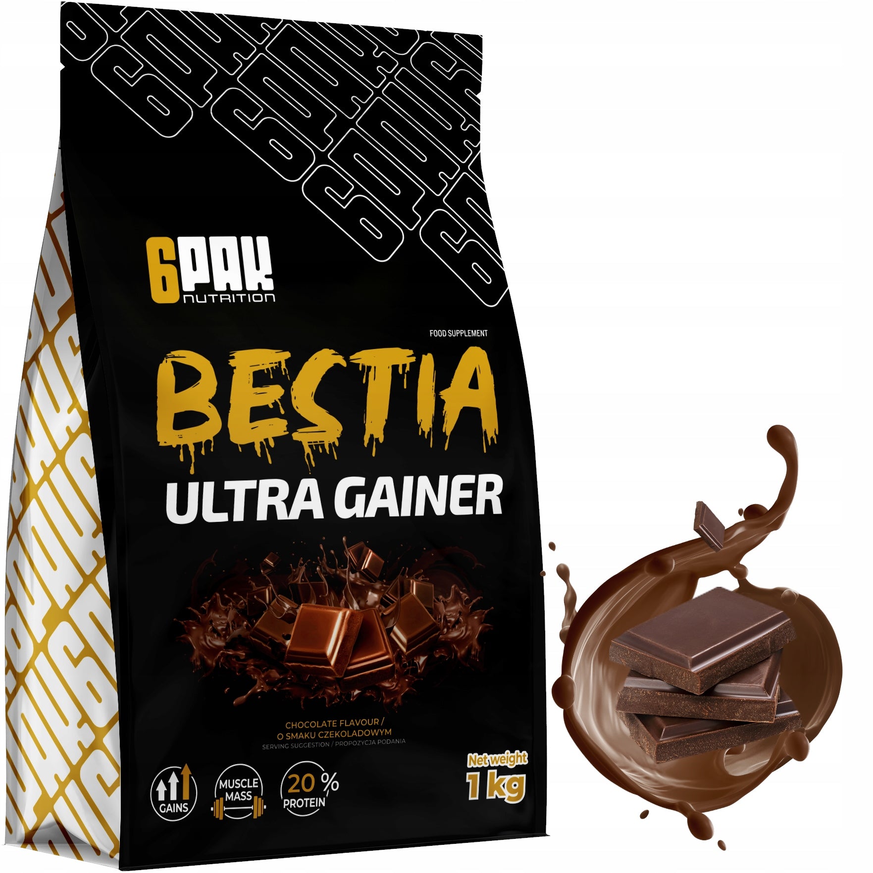 Gainer BESTIA ULTRA 1000G Protein Carbohydrate Vitamins For Muscle Mass