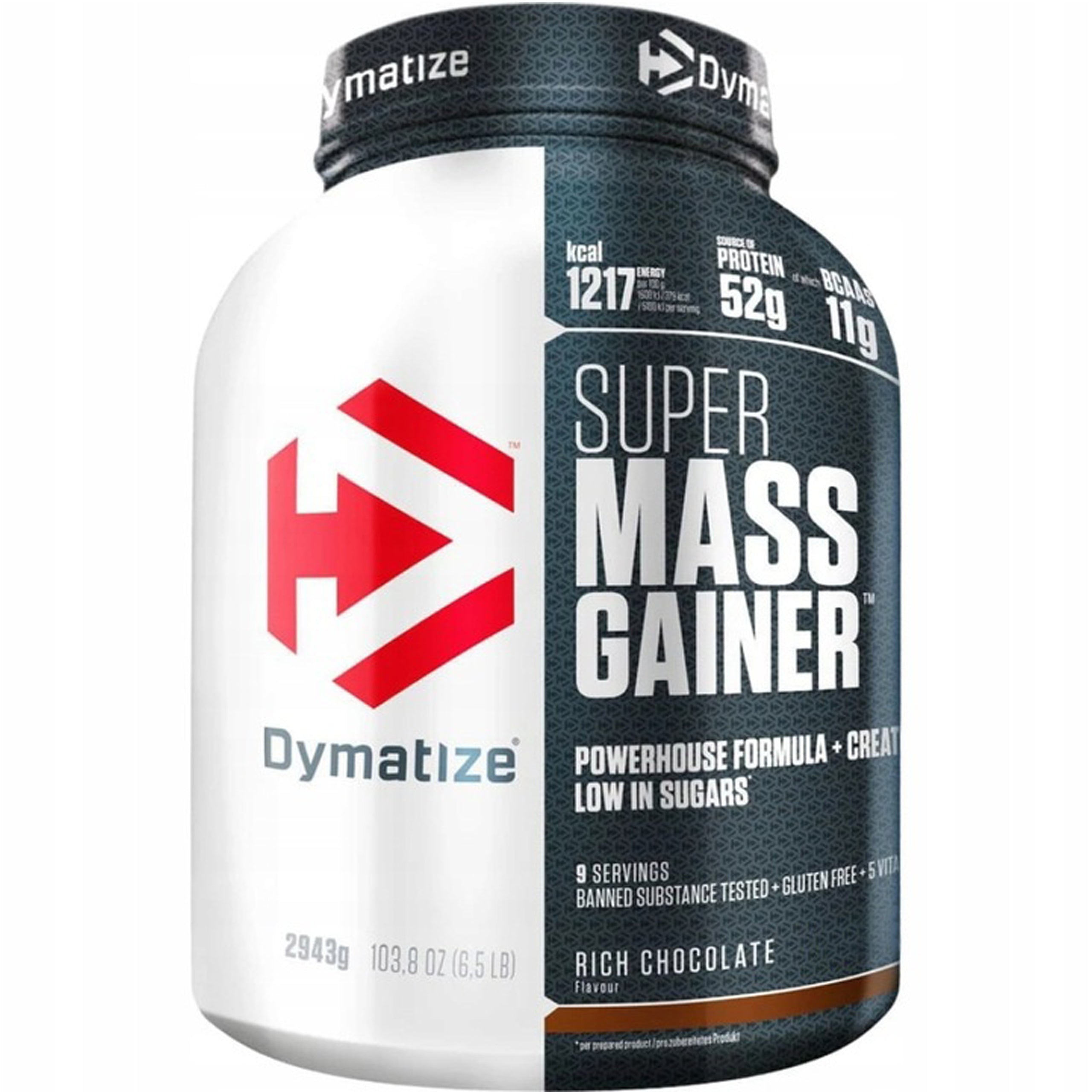 Gainer DYMATIZE Super Mass Gainer 2943g Chocolate Mass Protein Carbon