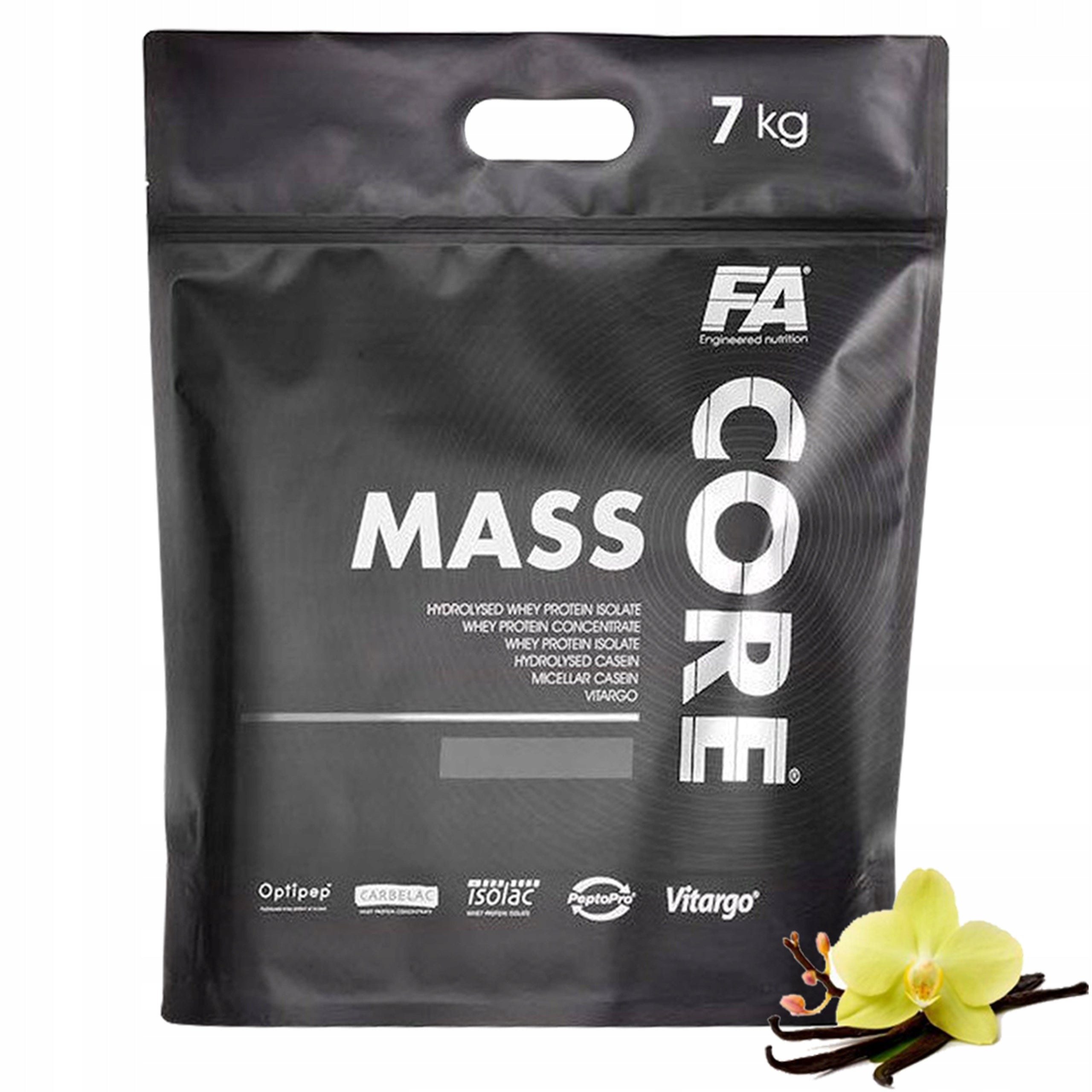 Gainer FA Mass Core 7kg High Calorie Conditioner for Mass Vanilla Protein Packaging status original