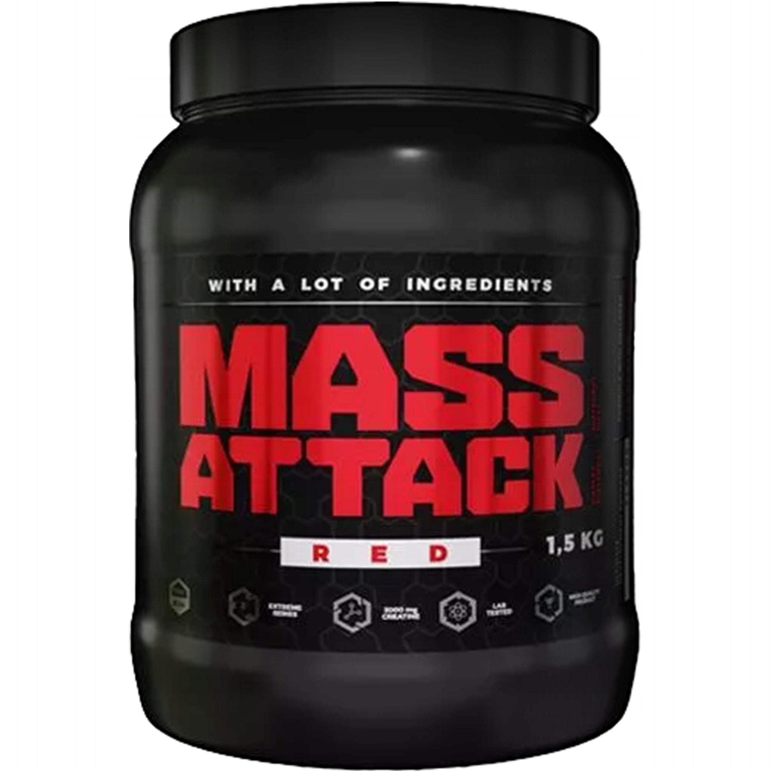 Gainer MASS ATTACK 1500g Muscle Mass Conditioner Creatine BCAA Protein Expiration date at least six months from the date of purchase