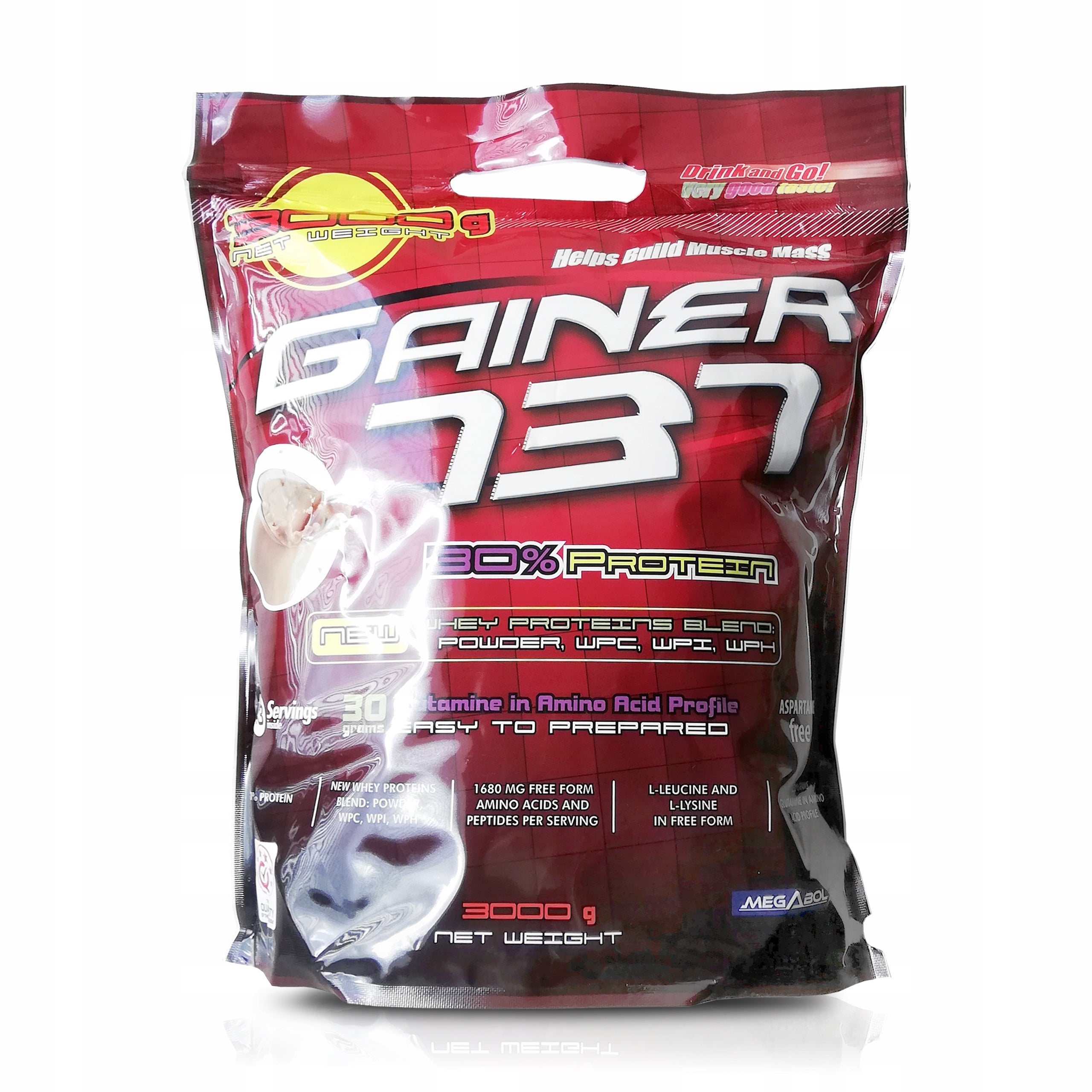 Gainer MEGABOL 737 3000g Muscle Mass Protein Strength XXL Conditioner Packaging status original