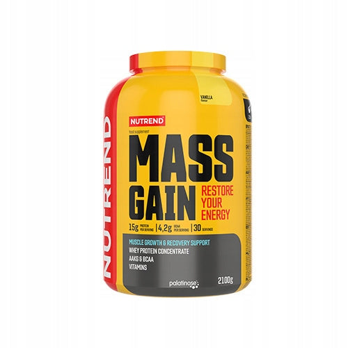 Gainer NUTREND Mass Gain 2100g Vanilla Protein Carbohydrates Muscle Mass Expiration date at least six months from the date of purchase