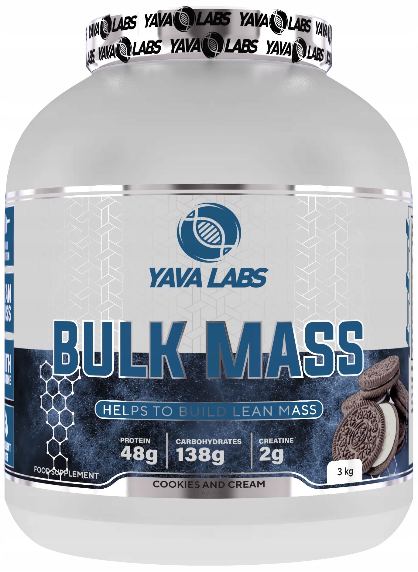 Gainer for athletes Bulk Mass Yava Labs Cookie with Cream 1500g EAN (GTIN) 5906063862218