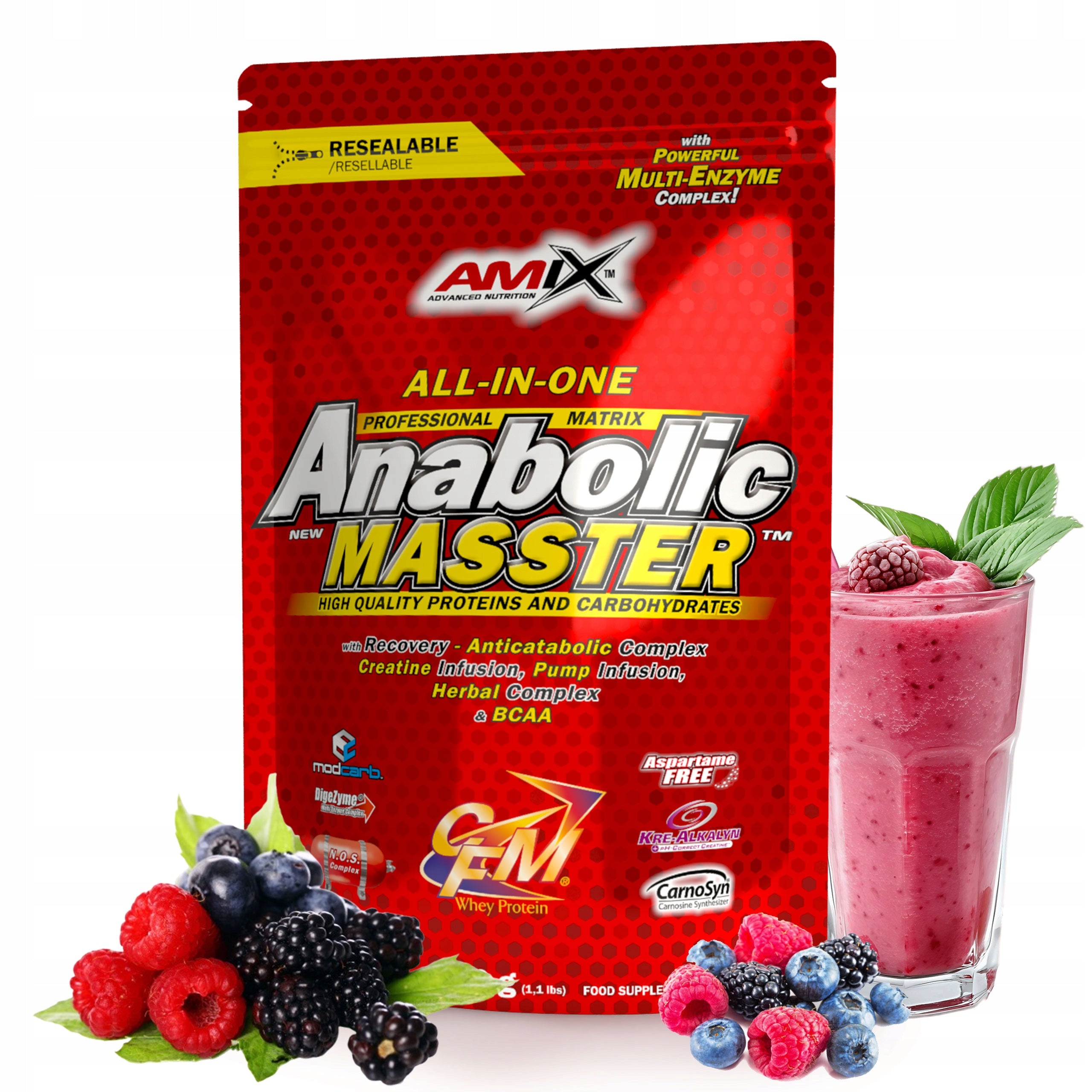 Gainer for mass - anabolic complex of 26 ingredients conditioner for pure mass